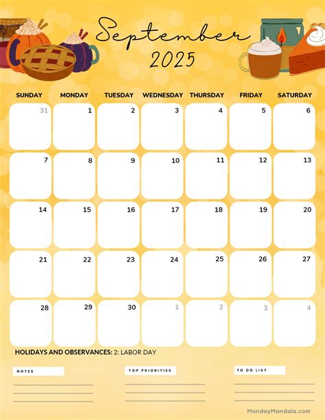 Sept 2025 Free Printable Calendar