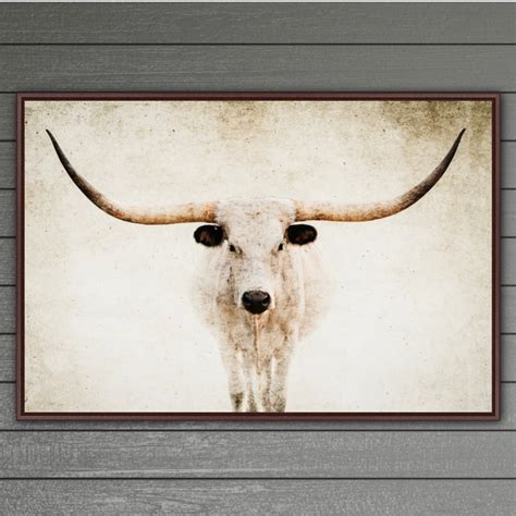 Longhorn cow print or longhorn canvas print western home etsy – Artofit