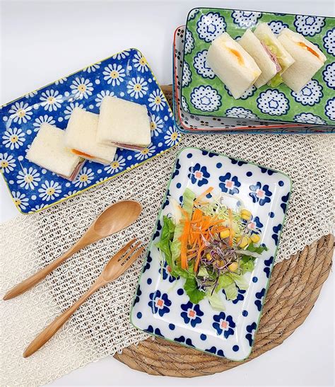 GOTOUCHI Ceramic Rectangular Appetizer Plates Set of 5, Sushi India | Ubuy