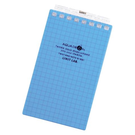 Lihit Lab Aqua Drops Twist Ring Memo Notepad - 2.8" X 4.7" - 5 mm Graph ...