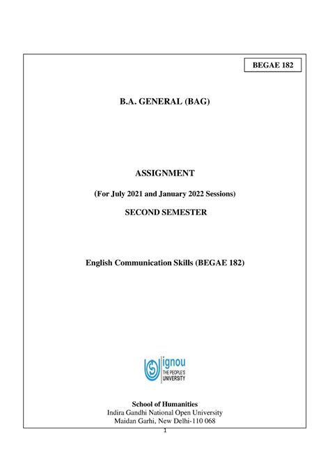 Begae 182 assignment 2021-22 - B. GENERAL (BAG) ASSIGNMENT (For July ...