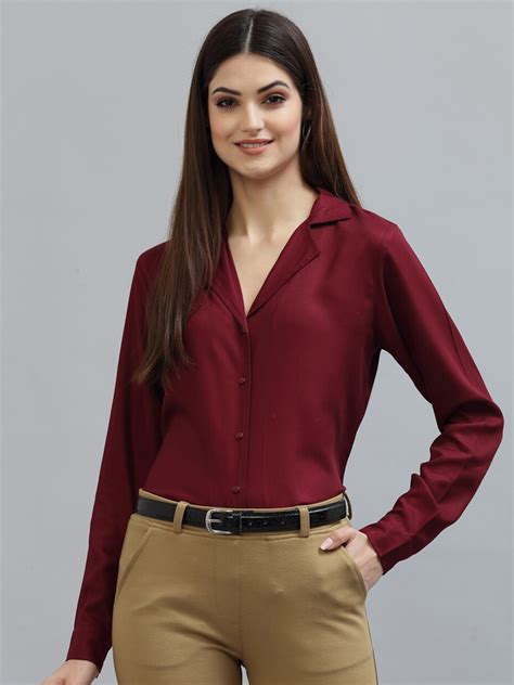 Buy Style Quotient Women Maroon Formal Shirt - Shirts for Women ...