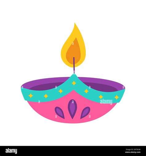 Diwali diya lamp. Indian festival of lights icon. Colorful deepavali ...
