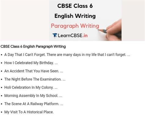 para writing for class 6 - Brainly.in