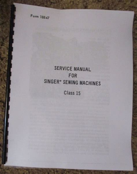 Image result for Singer Sewing Machine Model 15 Manual