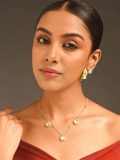 Stunning Gold Plated Uncut Polki Pendant Chain for Elegant Style ...