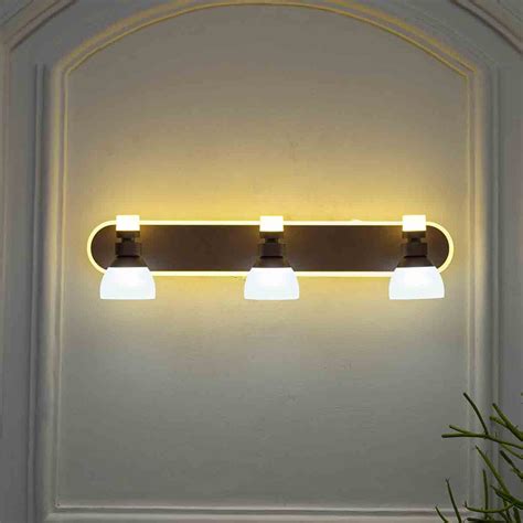 LDAHO 3 Light Wall Sportlight in a Frosted White and Brown Finish ...