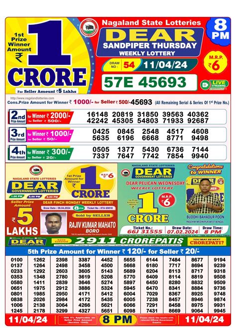 Nagaland Dear Goose 8 PM Lottery Result 11-03-2025 (OUT) Live: Tuesday ...