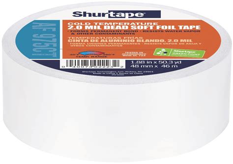 Shurtape AF 975CT Cold Temperature Aluminum Foil Tape, 48mm x 46m ...