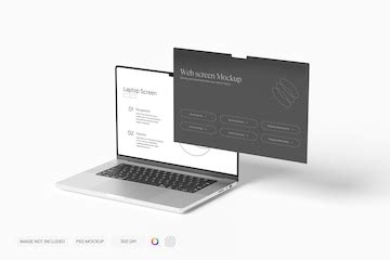 Clean modern laptop mockup shows a website interface concept for ...