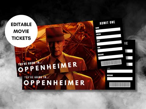 Oppenheimer Movie Ticket Oppenheimer Merch Oppenheimer - Etsy Australia