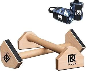 Buy DK WOOD Push Up Bar Calisthenics Equipment, Solid Wood Parallettes ...