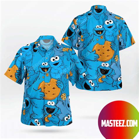 The muppet show cookie monster tropical Hawaiian Shirt - Masteez