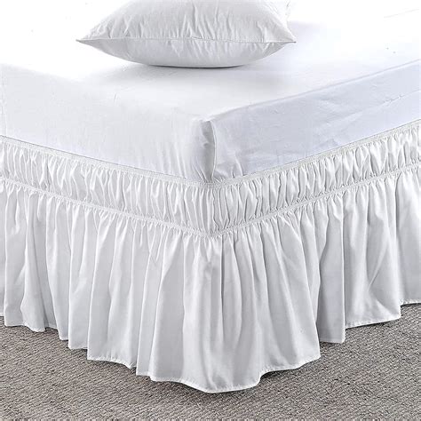 Full Size Bed Skirt (54" x 75") Elastic Wrap Around, 100% Cotton Dust ...