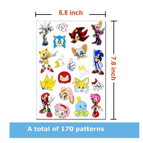 Buy Allber Sonic Party Favor Sonic Temporary Tattoos for Sonic Kids ...