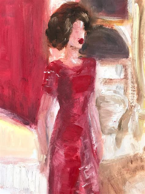 Cindy Shaoul - "Vanessa Kirby" The Crown Vogue Haute Couture Colorful Oil Painting on Paper For ...