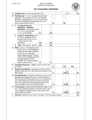 Louisiana Tax Computation Worksheet 2012 Form - Fill and Sign Printable ...