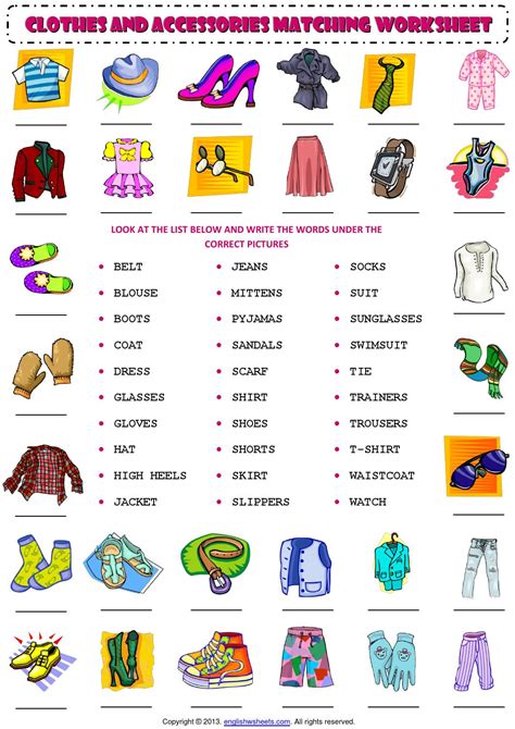 Clothes - Vocabulary - ESL worksheet by Cavallerodg in 2020 ...
