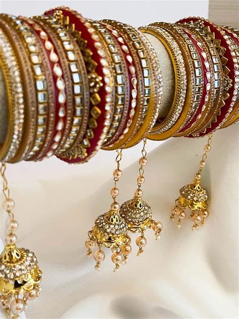 Buy Rajasthani Kundan Studded Chooda With Jhula Bangles Online - Ishhaara