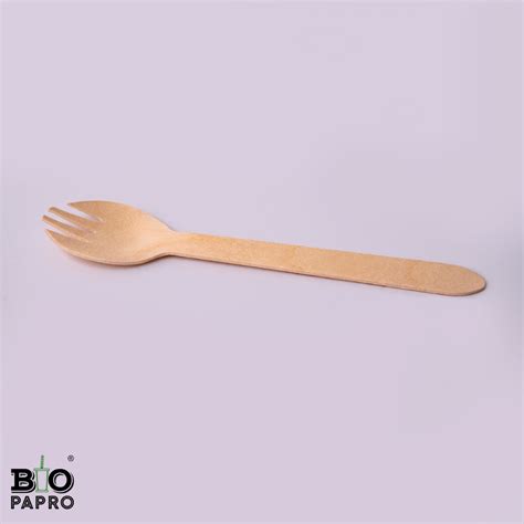 Wooden Spork 140mm – Biopapro