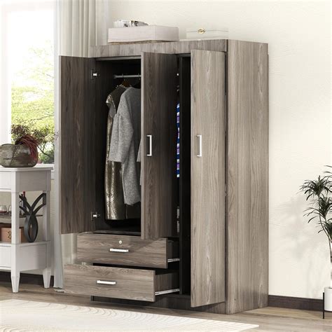 Buy LZ LEISURE ZONE 3 Doors Wardrobe Armoire Closet, Large Freestanding ...