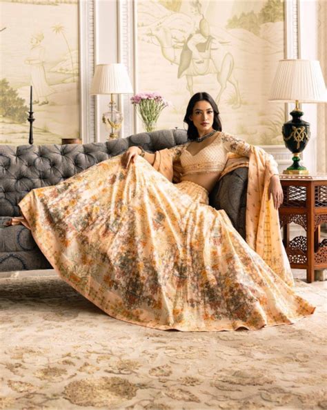 Shop for multicoloured printed lehenga set online