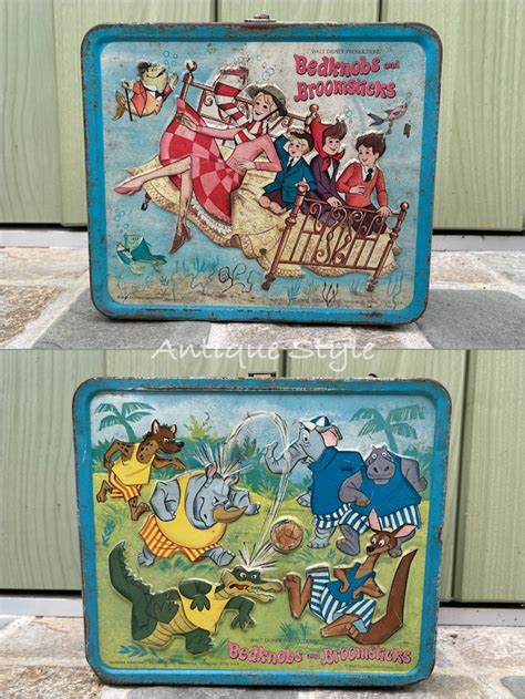 【難あり】USA 1970's ALADDIN ブリキ製ランチボックス Bedknobs and Broomsticks ベッドかざりとほうき ...