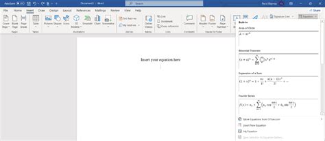 Image result for Add Equation in Word