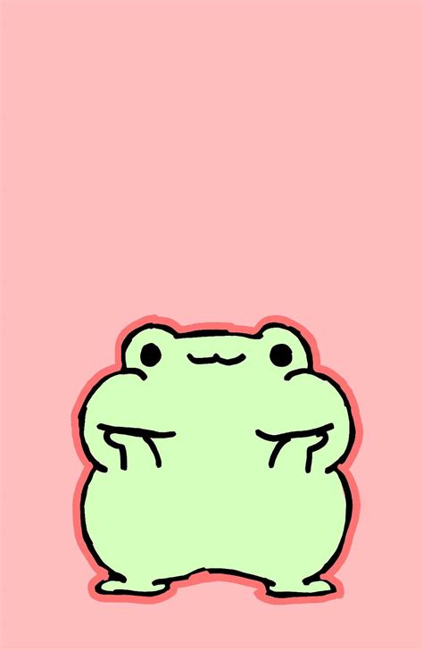 Download Cute Cartoon Frog Pink Background Wallpaper | Wallpapers.com