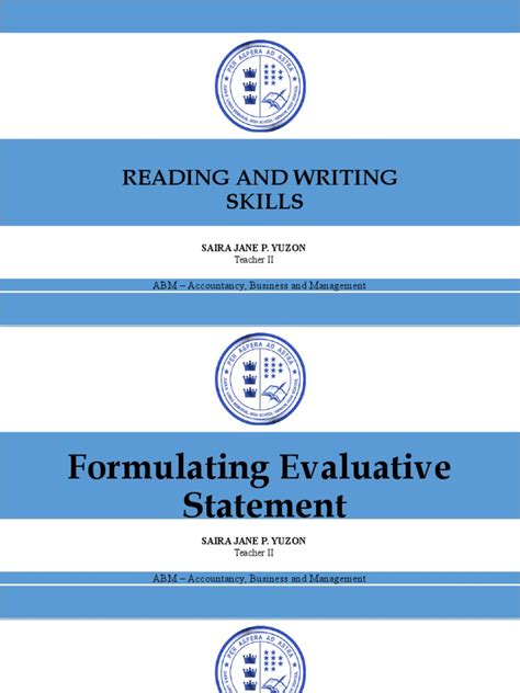 Image result for How to Write Evaluative Statements