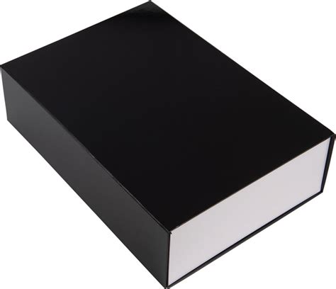 Glans gelamineerde magneetdozen - Zwart/wit 35 x 25 x 10 cm - 25 stuks ...