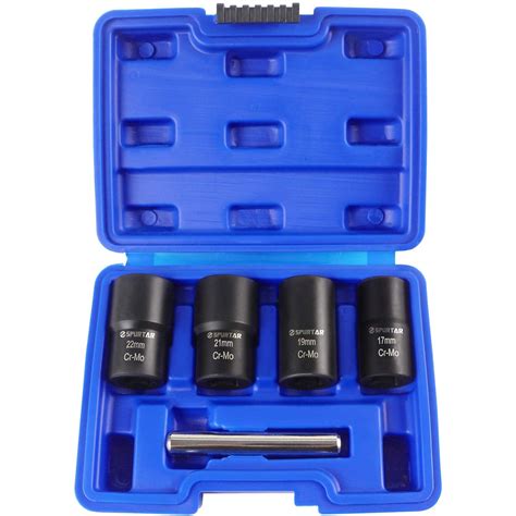 Spurtar Twist Socket Set Lug Nut Remover Extractor - 5 Pieces Impact ...