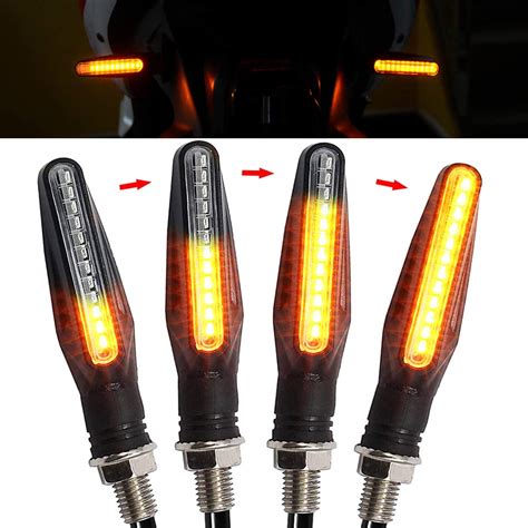 Motorcycle Indicators, Flowing Turn Signal Lights Universal 335SMD Side ...