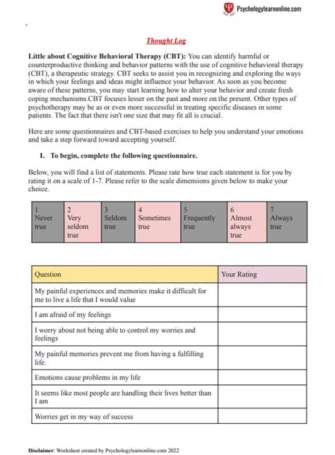 Image result for Cognitive Behaviro Worksheets