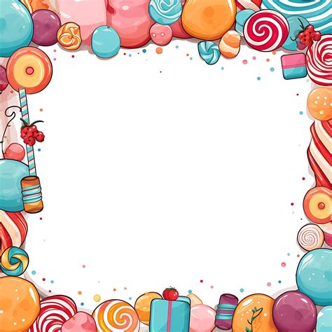 Frame candyland inspired oval frame with lollipops candies cupcake ...