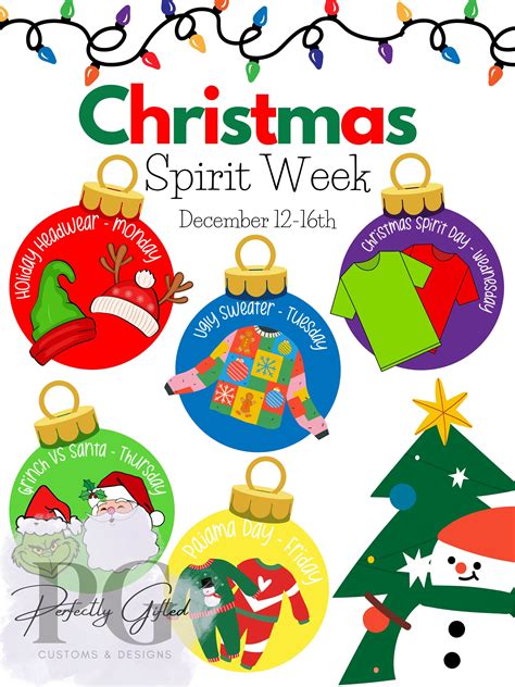 Christmas Spirit Week Design Template - Spirit Days - Etsy