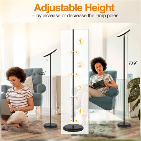 OUTON Smart LED Floor Lamp, 30W/3000LM Dimmable Bright Torchiere Sky ...