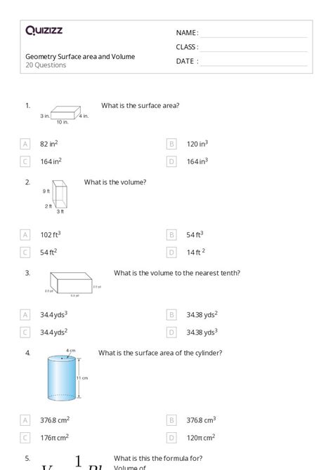 50+ volume and surface area of cones worksheets on Quizizz | Free ...