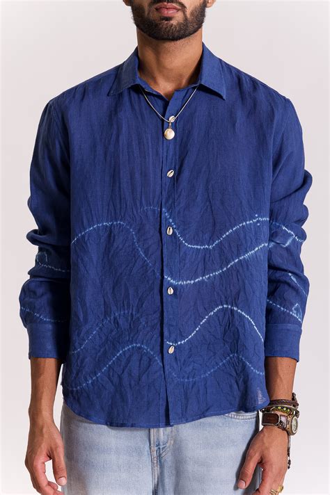 Tarang Linen Shibori Shirt - Indigo – Vasukay