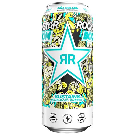 Rockstar Boom Energy Drink Pina Colada 16 fl oz Can - Walmart.com