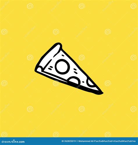 Simple Drawing Pizza Slice. Vector Stock Vector - Illustration of ...
