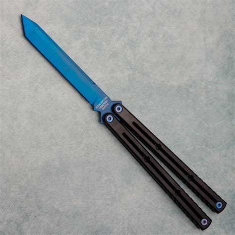 Squid Industries Titanium Krake Raken V3 Balisong Sapphire Tanto DLC ...