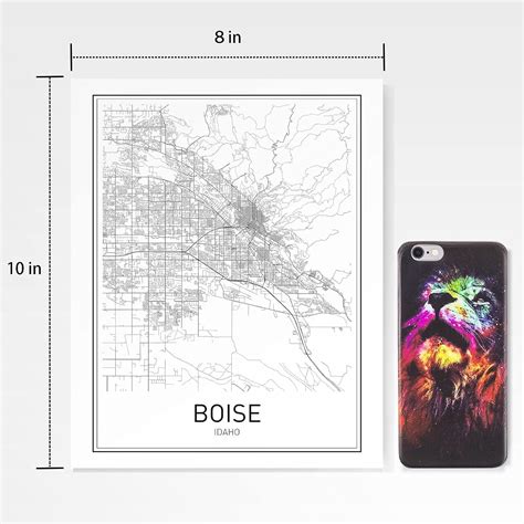 MotivatedWallArt Modern Minimalist Boise City Map Poster - Unframed ...