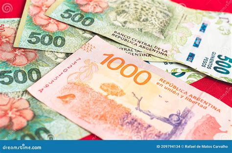 Money Notes in Close-up of the Argentine Currency, the Argentine Peso - ARS. Stock Photo - Image ...