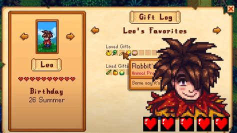 What to gift Leo on his Birthday in Stardew Valley - YouTube