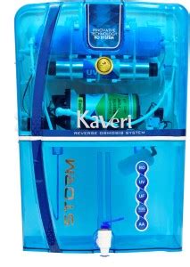 Kaveri Storm Full transparent Blue ALKALINE B12 FILTER 12 L RO + UV ...
