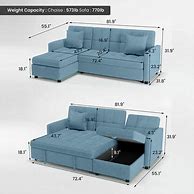 Image result for Reversible Sectional Sofa Sleeper, 82'' Wide Sectional Couch Pull-Out Sofa Bed With Storage Chaise - Green