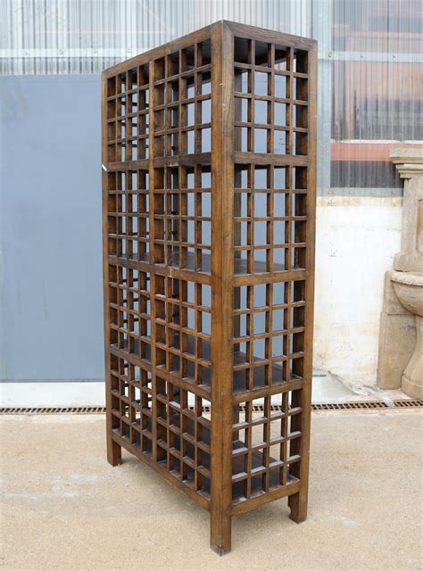 Elegant Spanish 4-Shelf Elm Grid Bookcase For Sale at 1stDibs ...