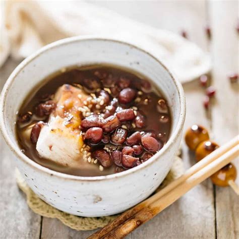 Sweet Red Bean Soup Recipe お汁粉 - Chopstick Chronicles