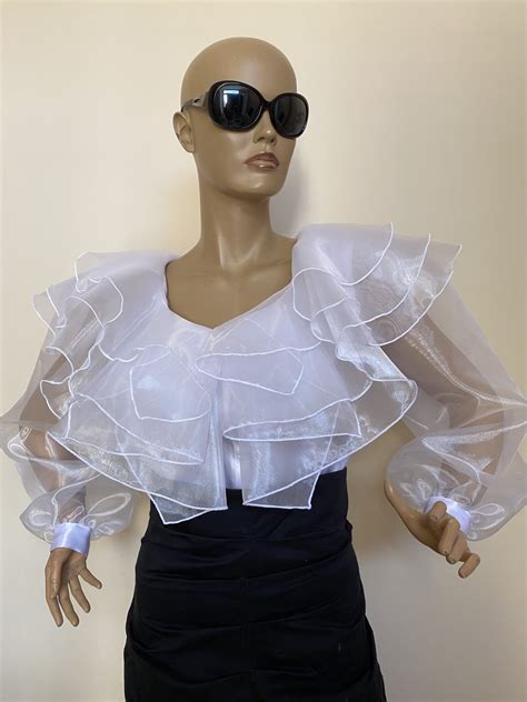 White formal ruffled blouse - Studio Mariya - Handmade and Made to ...
